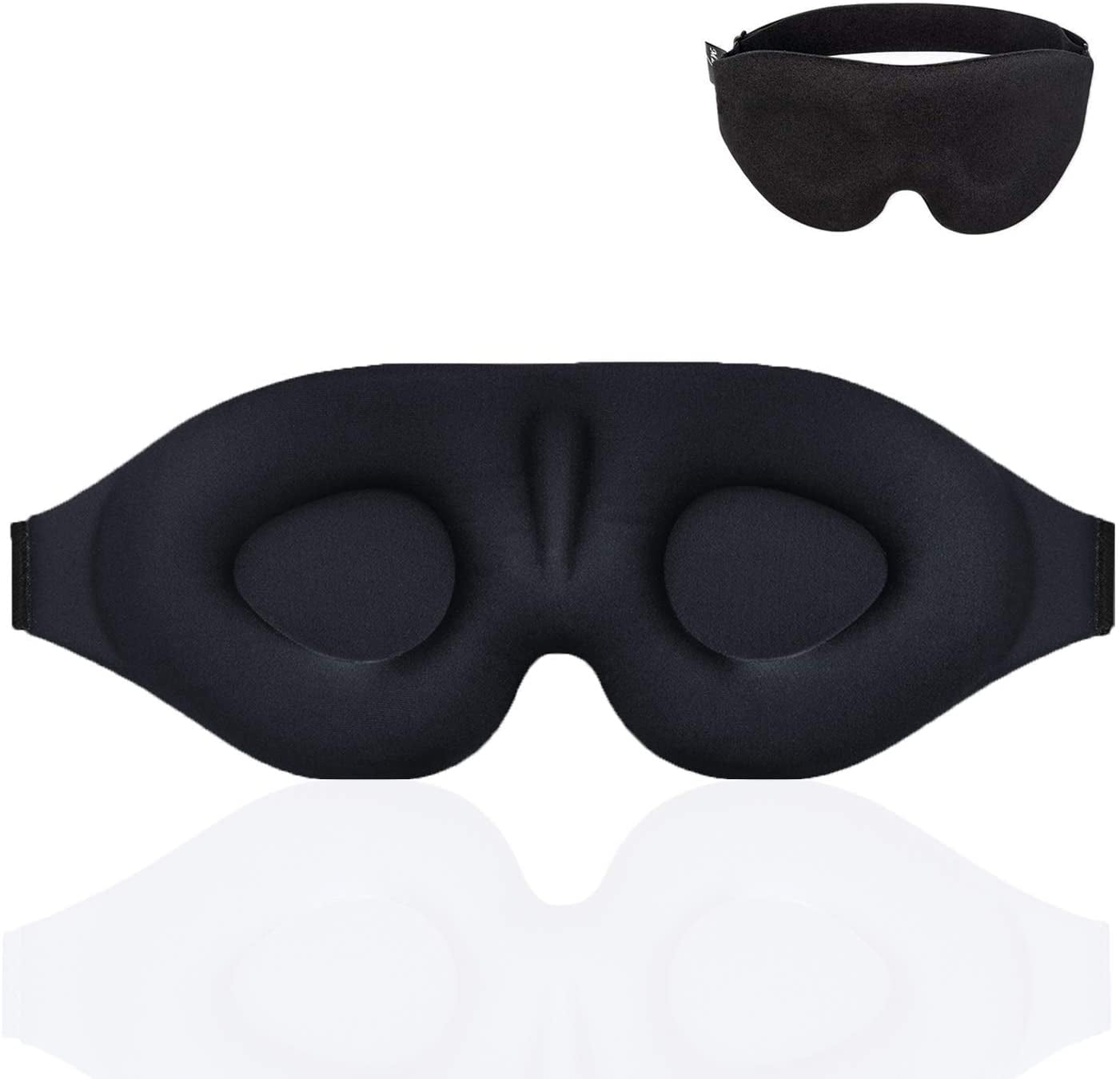 Black, 1 Pack Blindfold Eyeshade for Men & Women for A Full Nights Sleep Silk Eye Sleep Mask Adjustable Strap Comfortable & Super Soft Eye Mask 