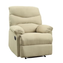 JERFIT Modern Beige Fabric Recliner Chair with Pillow Top Armrests, Soft Microfiber Motion Recliner for Living Room, Comfortable Reclining Lounge Chair