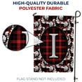 thumbnail image 4 of America Forever Elegant Red And Black Plaid Monogram I Garden Flag, 12.5 x 18 inch Double Sided, Buffalo Plaid Initial Flag, Floral Tartan Banner, Personalized Fall Winter Decor, Letter I Yard Flag, 4 of 5