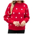thumbnail image 2 of Lilgiuy Women's Comfortable Printing Long Sleeve Round Neck Sweater Top for Going Out, 2 of 5