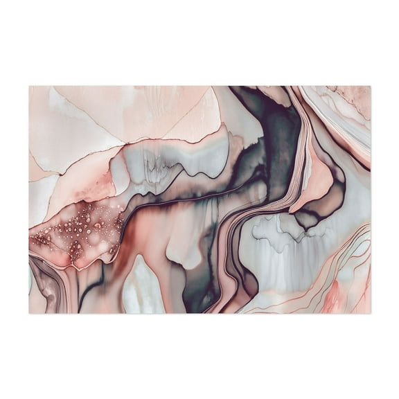 Marbled Grey Pink Watercolor  - Painting Unframed Wall Art Print 5 x 7 inches