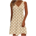 thumbnail image 2 of Women's Casual V-Neck Pleated Long Sleeve Elastic Waist Dress for Everyday Wear, 2 of 6