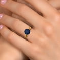 thumbnail image 4 of Gem Stone King 10K Yellow Gold Blue Sapphire Engagement Ring for Women | 2.46 Cttw | Round 8MM | Gemstone September Birthstone | Size 6, 4 of 6