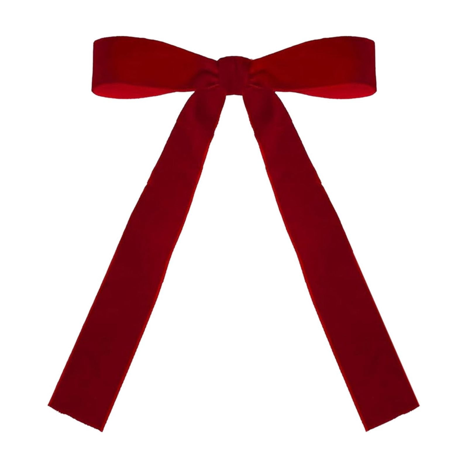 1 Pcs Velvet Bows for Christmas Tree Decorations Indoor, Vintage Christmas Tree Bows Velvet Ornaments for Garland Wreath Gift Wrapping Bags Door Fireplace Holiday Decor,(5" * 7")
