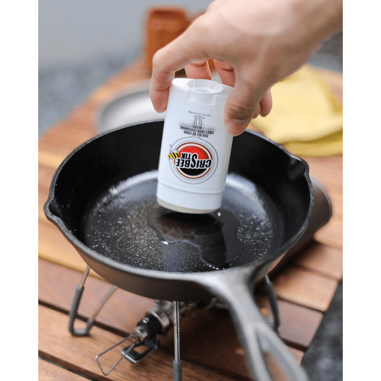 Crisbee Stik Cast Iron and Carbon Steel Seasoning - Family Made in USA -  The Cast Iron Seasoning Oil & Conditioner Preferred by Experts - Maintain a