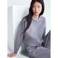 thumbnail image 4 of Scoop Women's and Women's Plus Scubaknit Pearl Embellished Sweatshirt, Sizes XS-4X, 4 of 5