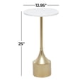 thumbnail image 4 of DecMode 13" x 25" Gold Metal Accent Table with White Marble Top, 1-Piece, 4 of 13