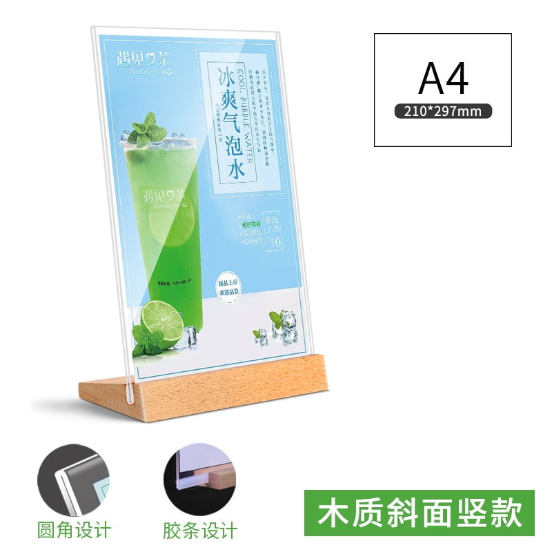 Acrylic Sign Holder Desktop Display Stand Tabletop Sign Holder Vertical