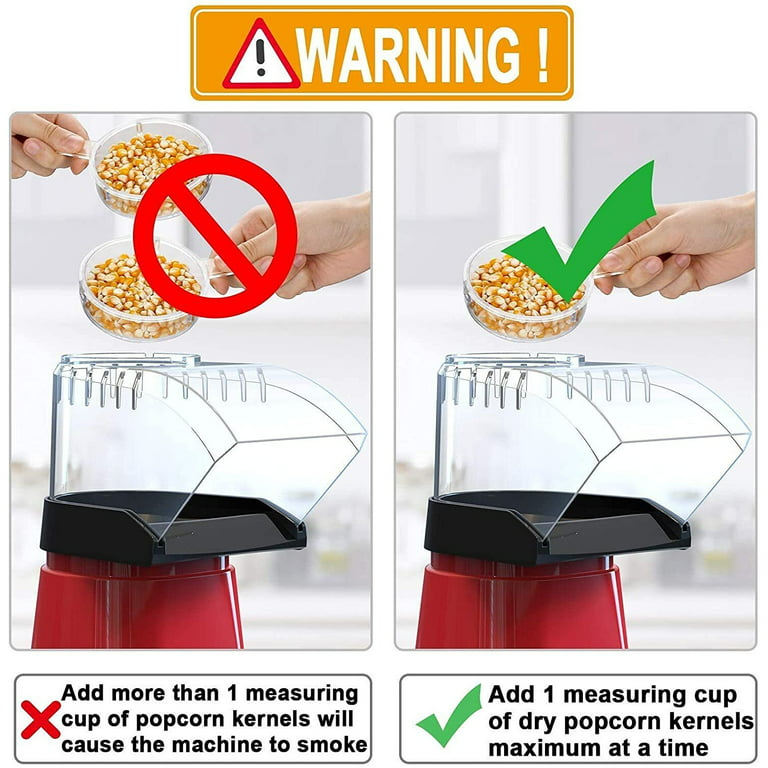 Popcorn Machine Hot Air Electric Popper Kernel Corn Maker Bpa Free No Oil 5  Core POP P, 1 unit - Fry's Food Stores