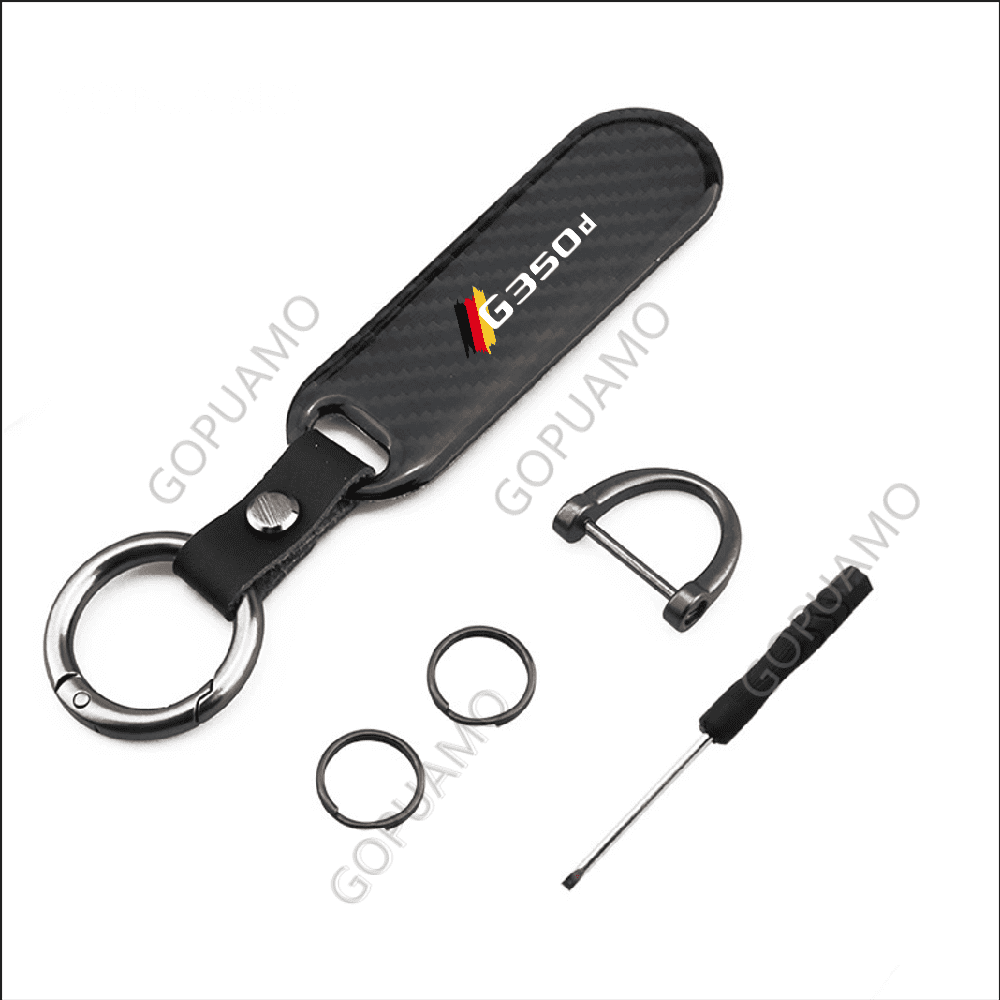 Car Key Chains For Mercedes Benz G350d KeyChain Carbon fiber Keyrings Ring Carbon Fiber Texture