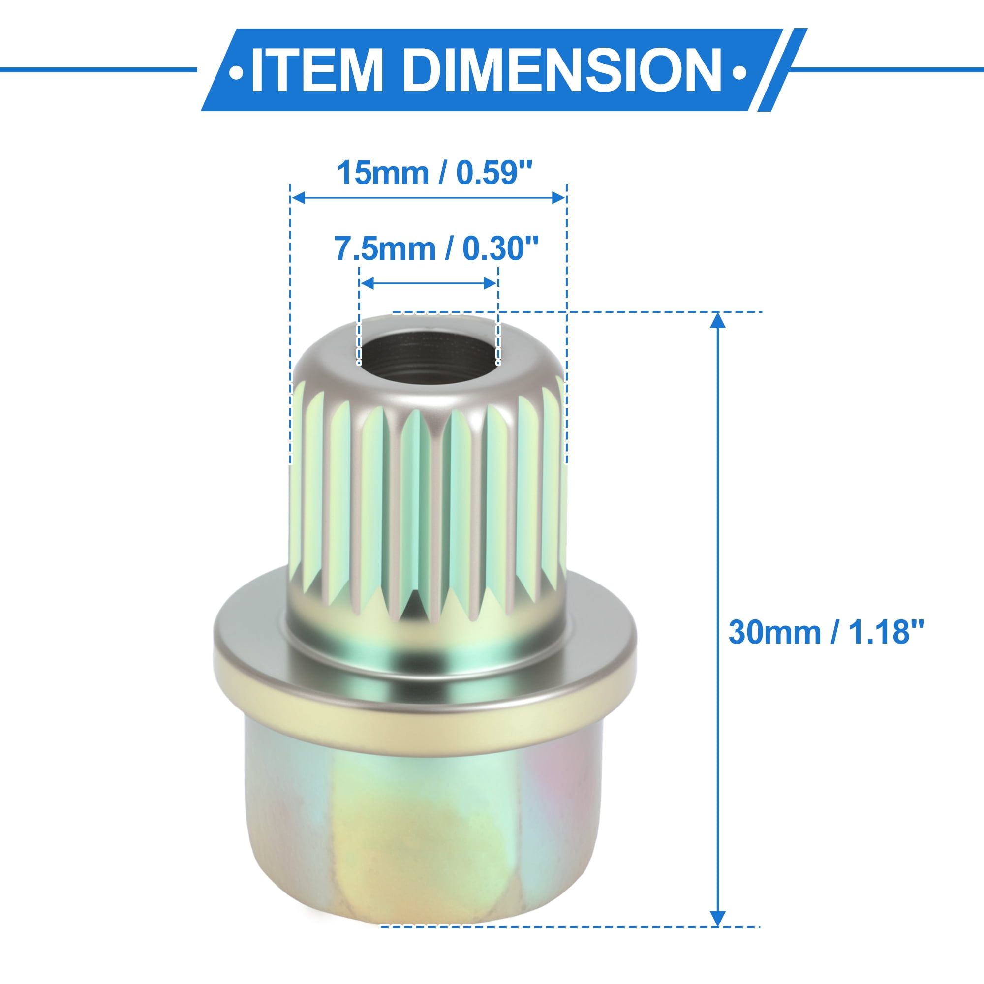 Unique Bargains Vehicle Wheel Lock Lugnut for BMW, Durable 38/22PT Galvanized Alloy Steel
