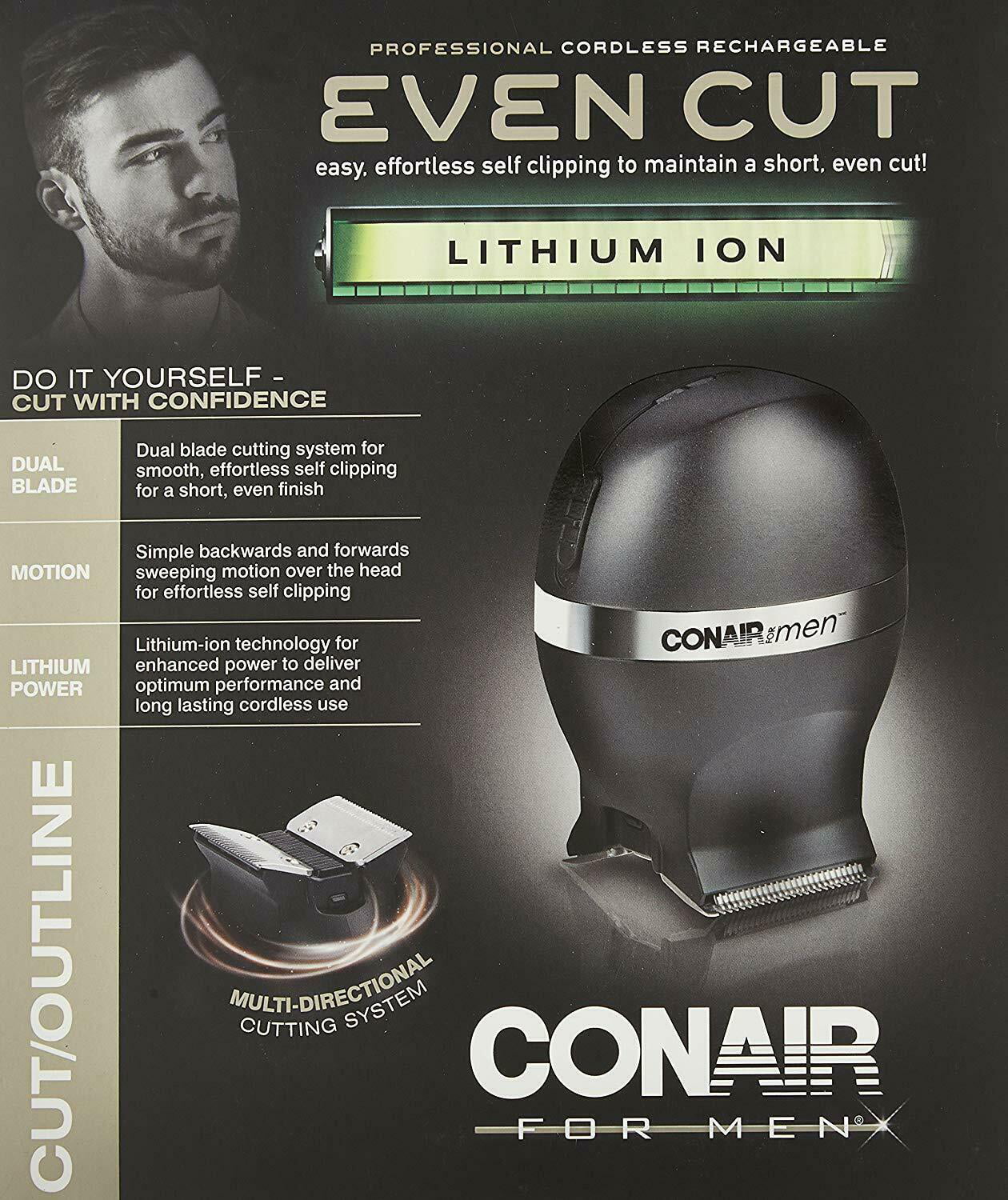 Conair Professional Even Cut Mens Cordless Hair Clipper Haircut Kit Home Hair Cutting Kit Walmart Com