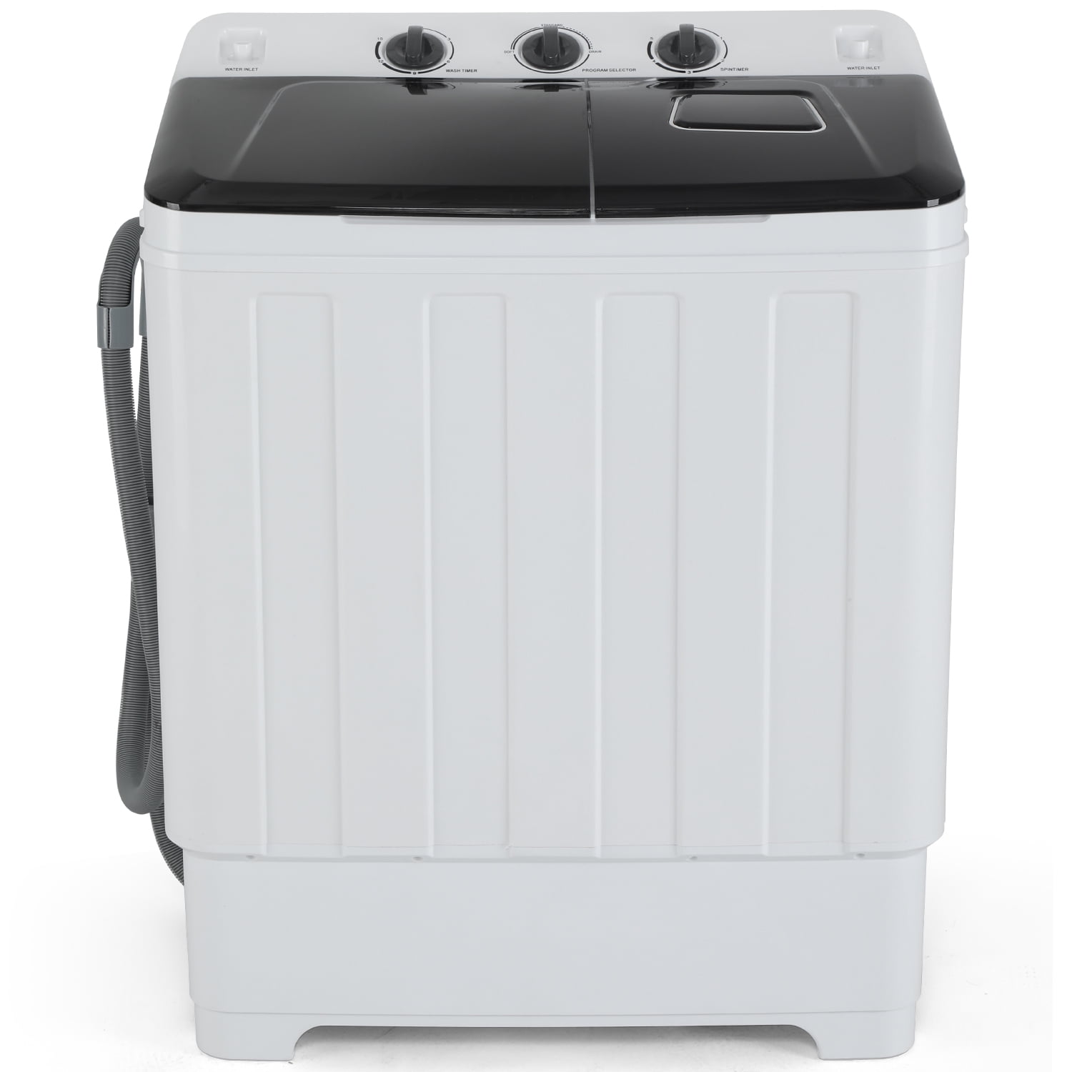 Tikmboex Portable 30lbs Twin Tub Washing Machine with Washer & Spinner, Built-in Gravity Drain, 19Lbs Washer 11Lbs Spinner Capacity for Camping, Apartments, Dorms, College Rooms, RV’s and More