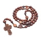 thumbnail image 2 of Collar con cruz de , cuentas de madera, cadena resistente para regalos navideños, joyería religiosa elegante, portátil para aniversarios,, 2 of 8