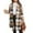 #Khaki, variant on DPTALR Women's Plus Size Flannel Plaid Button Down Shirt Jacket，Long Sleeve，Lounge Lapel，Tartan Coat,Khaki,Size M