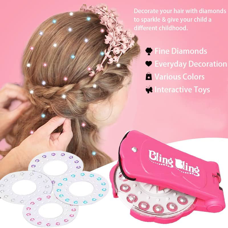 FashionGirl Bling Bling Hair Bedazzler Kit with 180 Rhinestone / Diamonds + Diamond Hair Machine - for Kids