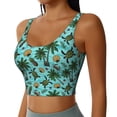 thumbnail image 2 of Naloa Pineapple Sea Turtle Sports Bras for Women, High Support Bra with Removable Pads, Comfortable - Small, 2 of 9