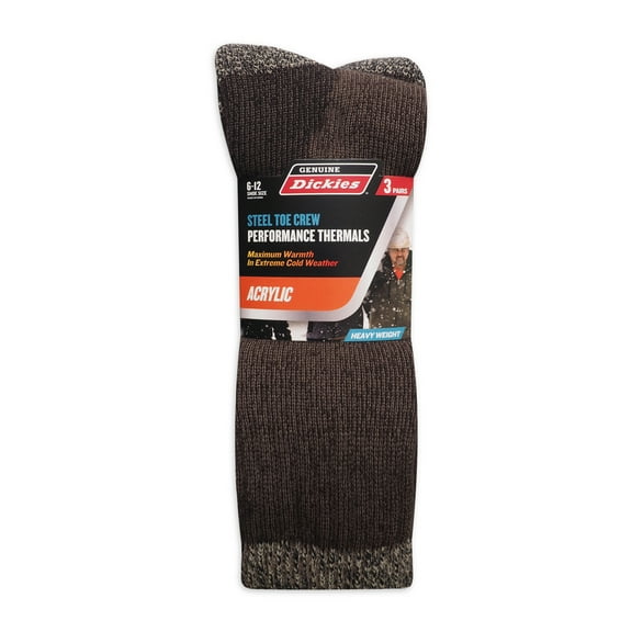 Dickies Men's Thermal Acrylic Crew Sock, Pack-3