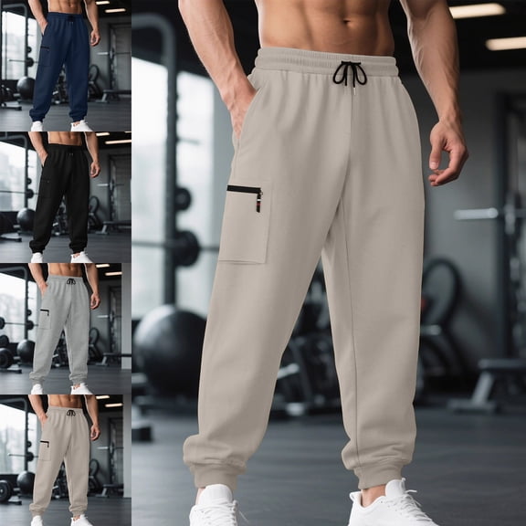 HOMADLES Cargo Pants for Men Solid Color Stretch Work Pants Side Pocket Outdoor Hiking Breathable Jogger Pants Navy Size M