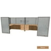 GOF 2 Person Workstation Cubicle (5’D x 13’W x 5’H-W) / Office Partition, Room Divider (60"H-W Cubicle with Desk, Walnut)