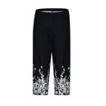 thumbnail image 3 of Gibobby Pantalones mujer Pantalones capri de yoga para deportes altos con estampado floral para levantamiento de glúteos para mujer(Blanco， XXXXL), 3 of 5