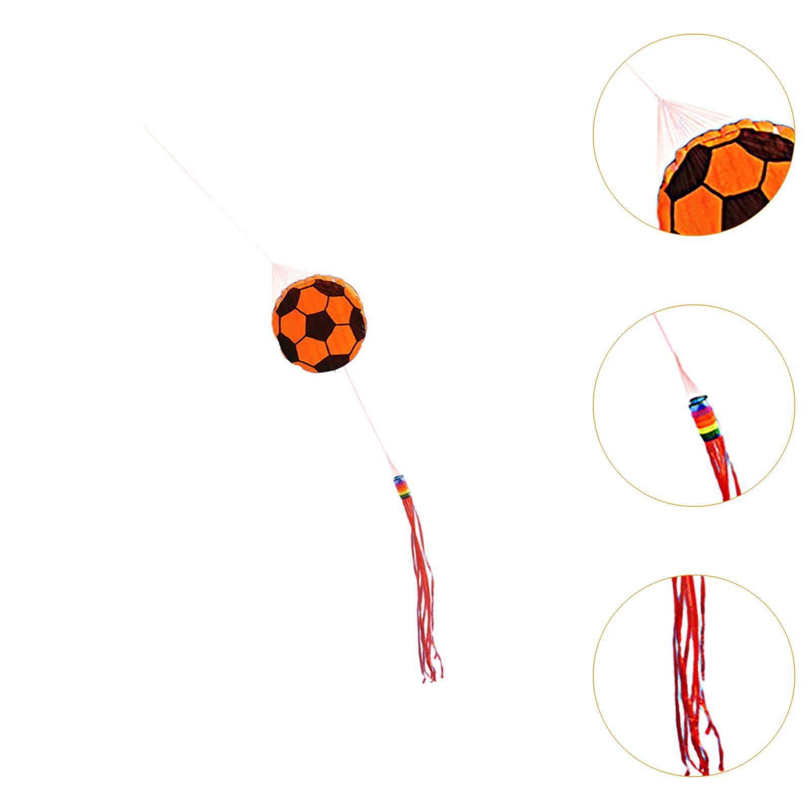 funtasica Football Ball Kite Large Size Easy Control with 100 M Line Leisure Sports Flying Toy for Park Trips Backyard Garden Beginners Orange
