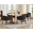 thumbnail image 5 of S-HOME Mid Century Hardwood Frame and Linen Upholstery Barrel Dining Chair, Black, 5 of 16