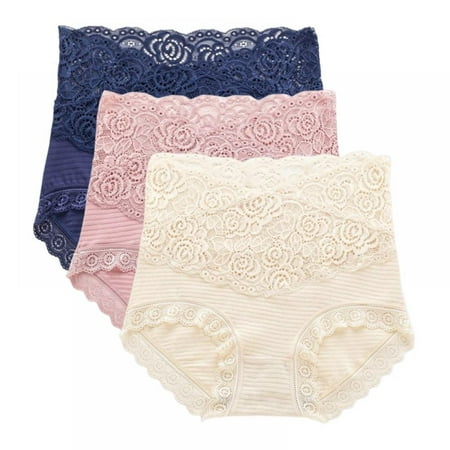 

Women s Lace Underwear High Waist Sexy Panties Full Coverage Briefs 3 Pack