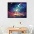 thumbnail image 2 of Outspace Nebula Canvas Wall Art/ Blue Galaxy Decor Framed Print Poster Red Purple Cosmic Silver Artwork Paintings For People Living Room Bedroom Bathroom Decoration, 2 of 4