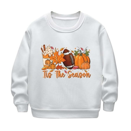 

Toddler Girl Sweatshirts Toddler Child Letter Printed Sweatshirt Boys Girls Long Sleeve Round Neck Tops Children Autumn Casual Loose Pullover White 9-10 Years