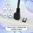 thumbnail image 4 of SatelliteSale Cable de Alimentación Universal para Computadora de Alta Resistencia con Certificación UL, Macho NEMA 5-15P a Hembra IEC C5, Cable Universal de PVC Negro de 30 Cm., 4 of 6