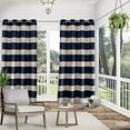 thumbnail image 3 of Exclusive Home Curtains Cabana Stripe Indoor/Outdoor Light Filtering Grommet Top Curtain Panels, 54"x96", Navy, Set of 2, 3 of 7