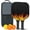 Black-3, variant on Pickleball Paddles Set Of 2, Fiberglass Surface, Flame Print, 4 Balls & Bag