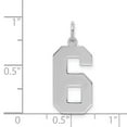 thumbnail image 4 of Auriga 925 Sterling Silver/Rhodium-plated Polished Number 6 Charm for Women (L-24mm, W-10mm), 4 of 6