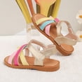 thumbnail image 5 of Gubotare Baby Girl Sandals Toddler Girls Sandals Kids Strap Flat Sandals Open Toe Summer Flower Casual Sandals Size 8.5 (Pink,Toddler 8.5), 5 of 9