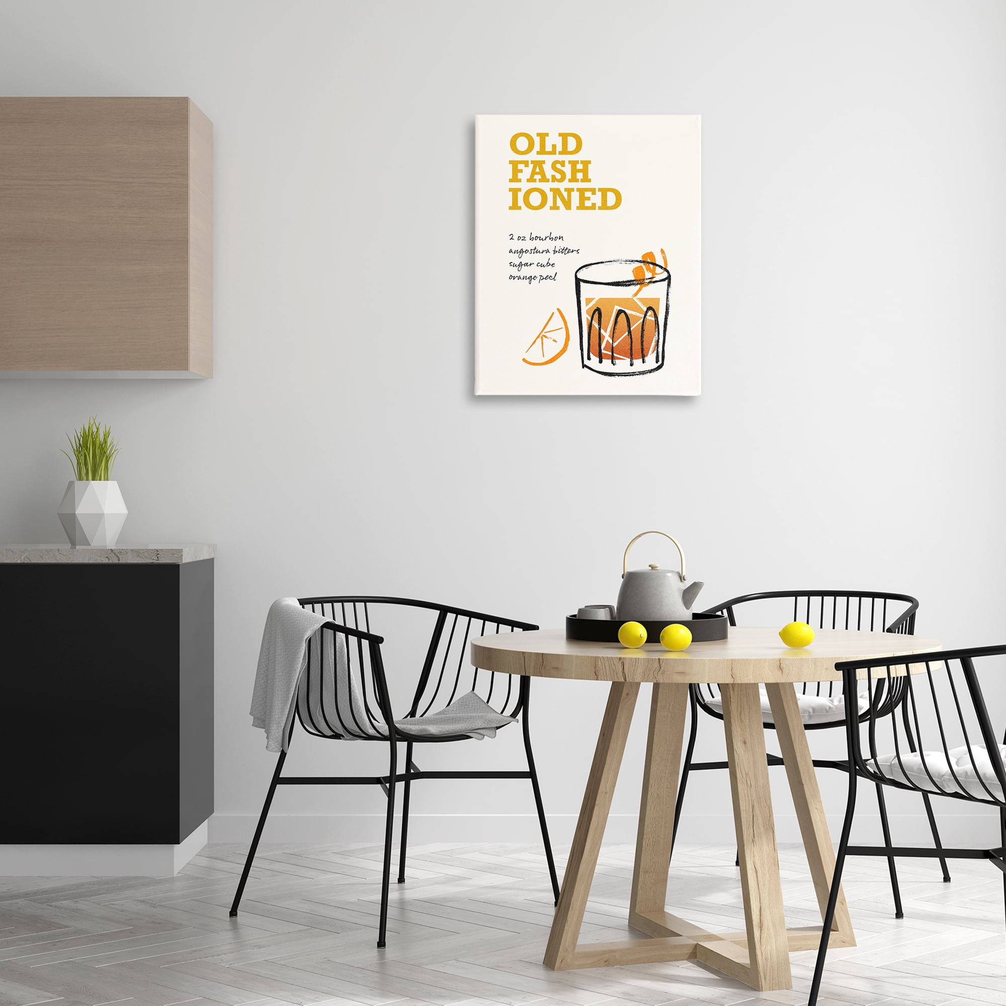 Stupell Industries Old Fashioned Recipe Food & Beverage Painting Gallery Wrapped Canvas Art Print Wall Art, 24 x 30