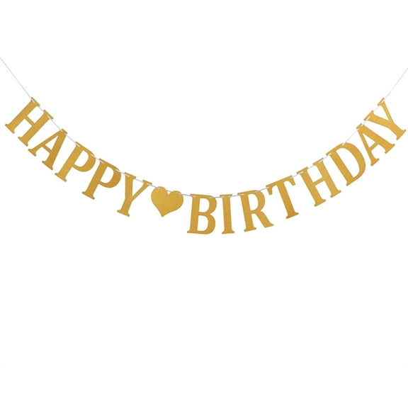 FOMIYES Birthday Banner in Golden for Party Decoration with Glitter Letters