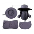 thumbnail image 2 of Fishing Flap Caps Men Women Windproof Sunshade Removable Ear Neck Cover Fishermen Hat, 2 of 8