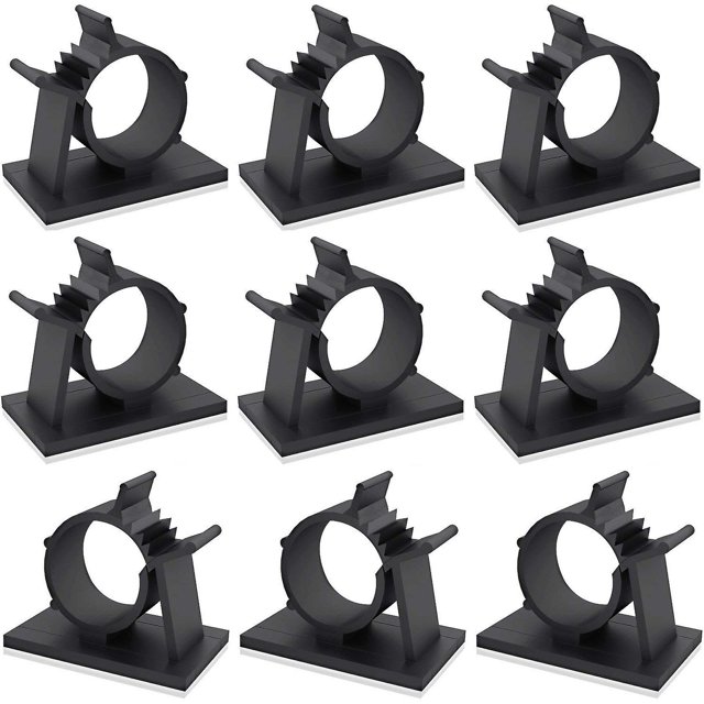 Clips de sujeción para cables ajustables, Clips para cables adhesivos de 3m, abrazaderas de alambre de nailon para coche, hogar y oficina, negro, paquete de 60