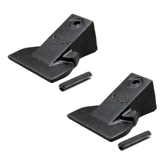 2 Pack Viking’s Skid Steer Short Bucket Tooth w/ 156LPN Flexpins Compatible with Hensley Style X156S Series and Adapters - Steel Dirt Bucket Tooth for Digging, Excavation and Mining