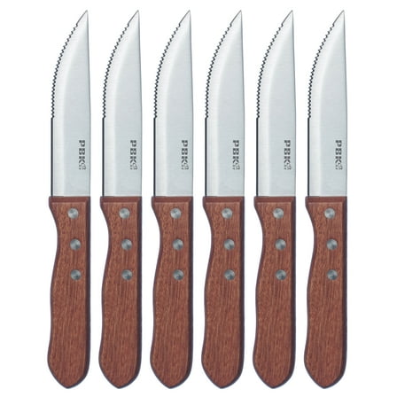 Wood Steak Knife Set, Premium Stainless steel Knives with Rosewood Handle and Gift Box (set of 6)