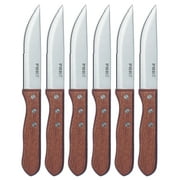 Wood Steak Knife Set, Premium Stainless steel Knives with Rosewood Handle and Gift Box (set of 6)