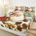 thumbnail image 3 of Manfei 3D Santa Claus Twin Sheet Sets, Dreamy Christmas Twin Fitted Sheet, Teens Kids Boys Girls Flat Sheet, Luxury Bedroom Decor, 3-Piece, 3 of 7