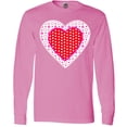thumbnail image 3 of Inktastic Valentine Red Heart with Dots Long Sleeve T-Shirt, 3 of 5