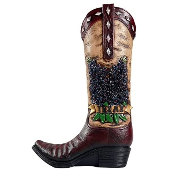 Urbalabs Western Cowboy Boot Vase 14 Inch Texas Blue Bonnet Tassel Cowboy Flower Vase Decorative Cowboy Boots Vases Home Office Rustic Decor Country Living Wedding Centerpiece