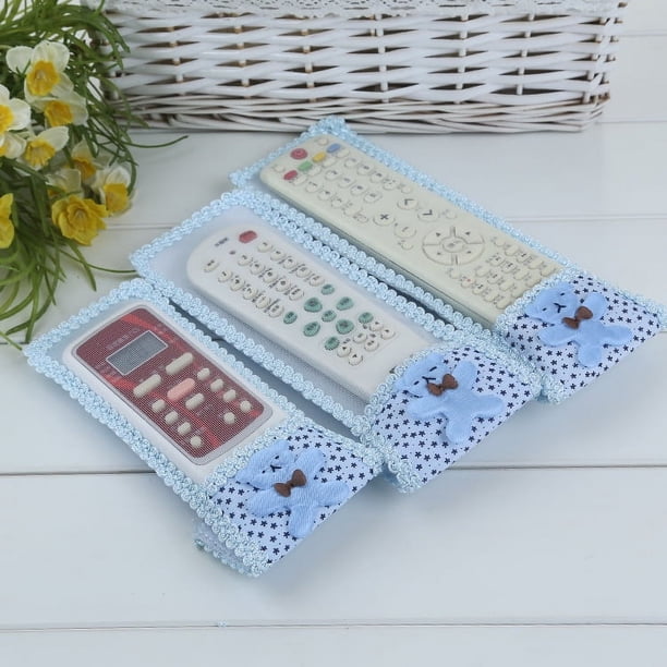 Funda de control remoto Funda de tela con forma de oso Funda protectora con lazo para control remoto Funda para control remoto de TV y aire acondicionado