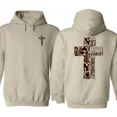 thumbnail image 3 of Christian 2 Sided Camo Cross Graphic Hoodie, Christmas Unisex Graphic Hoodie, Casual Outfit, Comfortable Menswear & Womenswear Top, Perfect Xmas Gift For Men And Women, 3 of 6