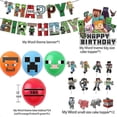 thumbnail image 4 of Kit de suministros para fiesta temática de Minecraft, globos, pancartas, adornos para pasteles y decoraciones., 4 of 5