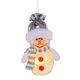 thumbnail image 5 of Adorno de muñeco de nieve con luces, decoración navideña, figura de muñeco de nieve iluminada coleccionable para decoración de comedor y sala de estar Sombrero gris, 5 of 8