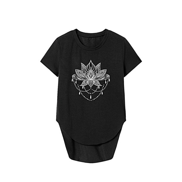Blusa de Mujer Tops Frescos Blusa de Cuello Redondo para Uso Diario Paseo Por La Ciudad Regalo Femenino XL